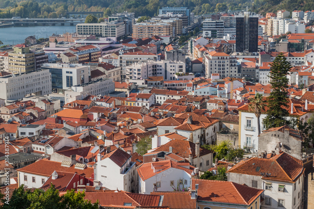 Skyline of Coimbra downtown, Portugal