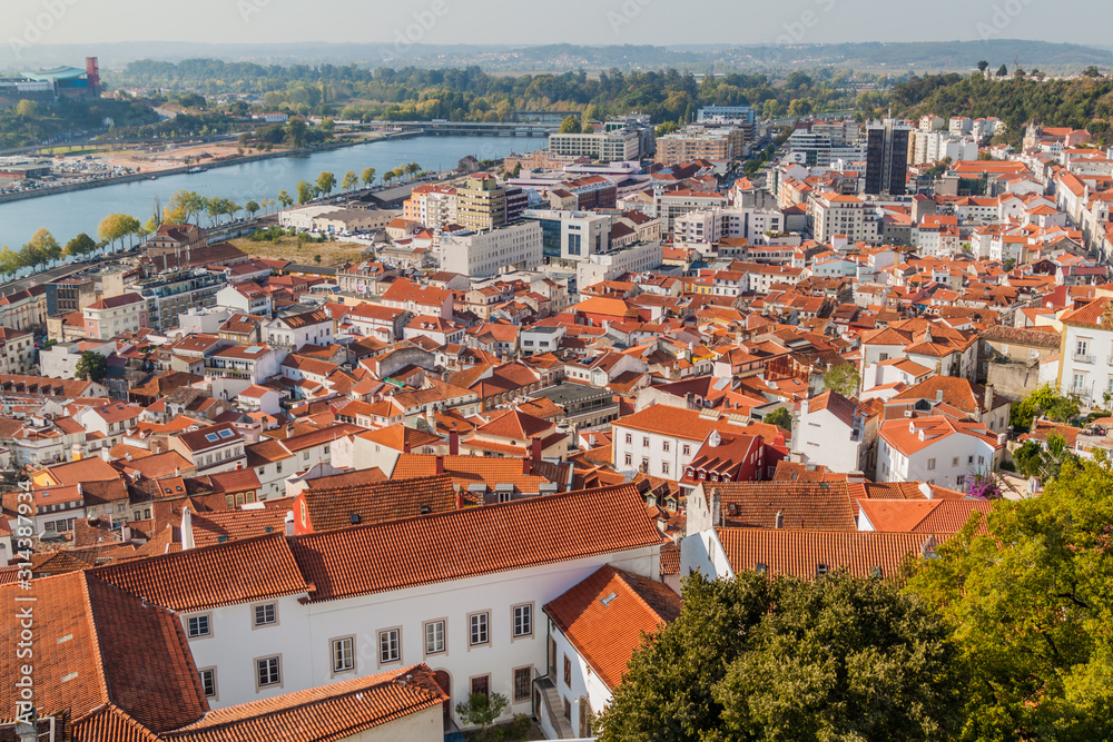 Aerial view of Coimbra, Portugal.