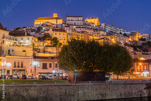Night view of Coimbra skyline, Portugal