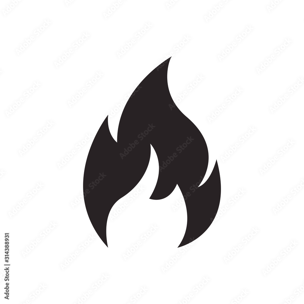 Fire flame logo vector illustration design template. Fire flame icon. Black icon isolated on white background. Fire flame silhouette. Simple icon. Fire flame logo vector illustration design template. Fire flame icon. Black icon isolated on white background. Fire flame silhouette. Simple icon.
