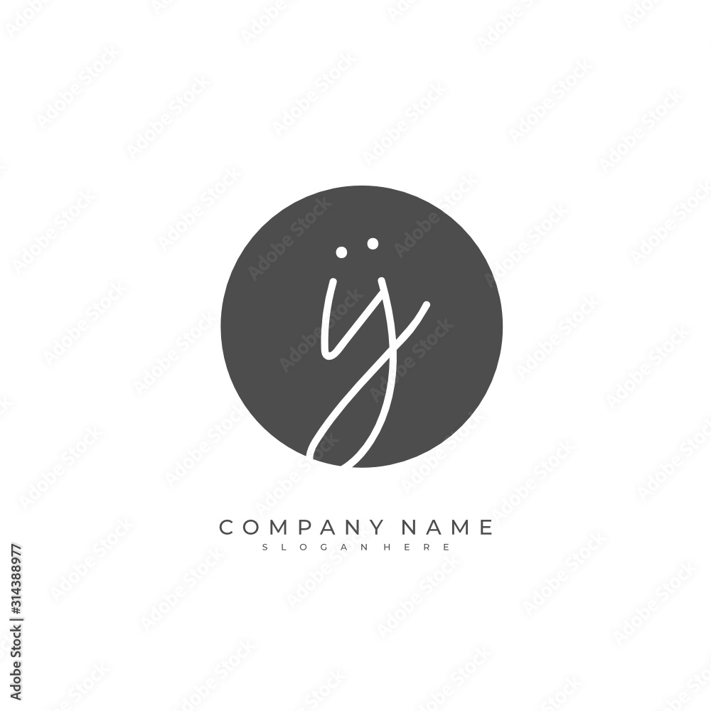 Handwritten initial letter I J IJ for identity and logo. Vector logo template with handwriting and signature style. Handwritten initial letter I J IJ for identity and logo. Vector logo template with handwriting and signature style.