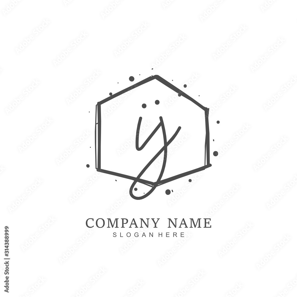 Handwritten initial letter I J IJ for identity and logo. Vector logo template with handwriting and signature style.