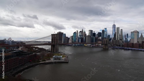 Wallpaper Mural Manhattan skyline seen from Manhattan bridge. Concept of NYC as tourism destination, iconic landmark, travel in USA. Torontodigital.ca