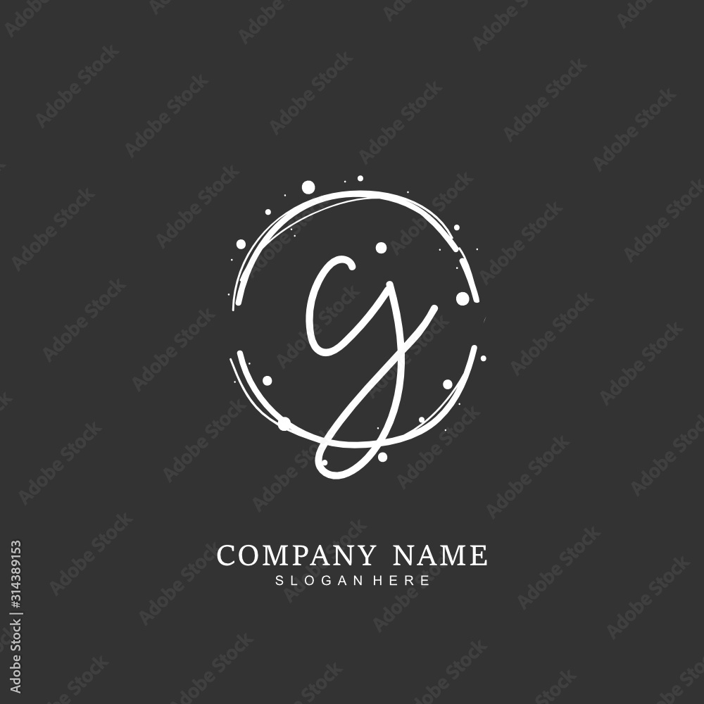 Handwritten initial letter C J CJ for identity and logo. Vector logo template with handwriting and signature style. Handwritten initial letter C J CJ for identity and logo. Vector logo template with handwriting and signature style.