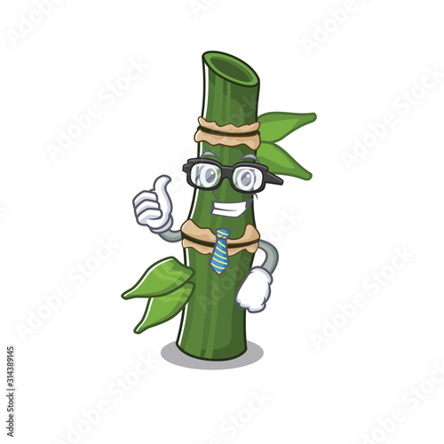 cartoon character of Businessman bamboo wearing glasses