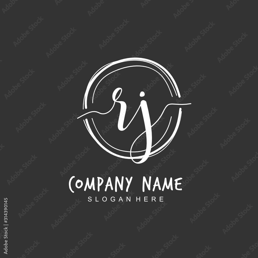 Handwritten initial letter R J RJ for identity and logo. Vector logo template with handwriting and signature style. Handwritten initial letter R J RJ for identity and logo. Vector logo template with handwriting and signature style.