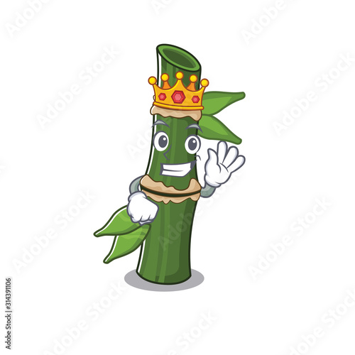 A stunning of bamboo stylized of King on cartoon mascot style