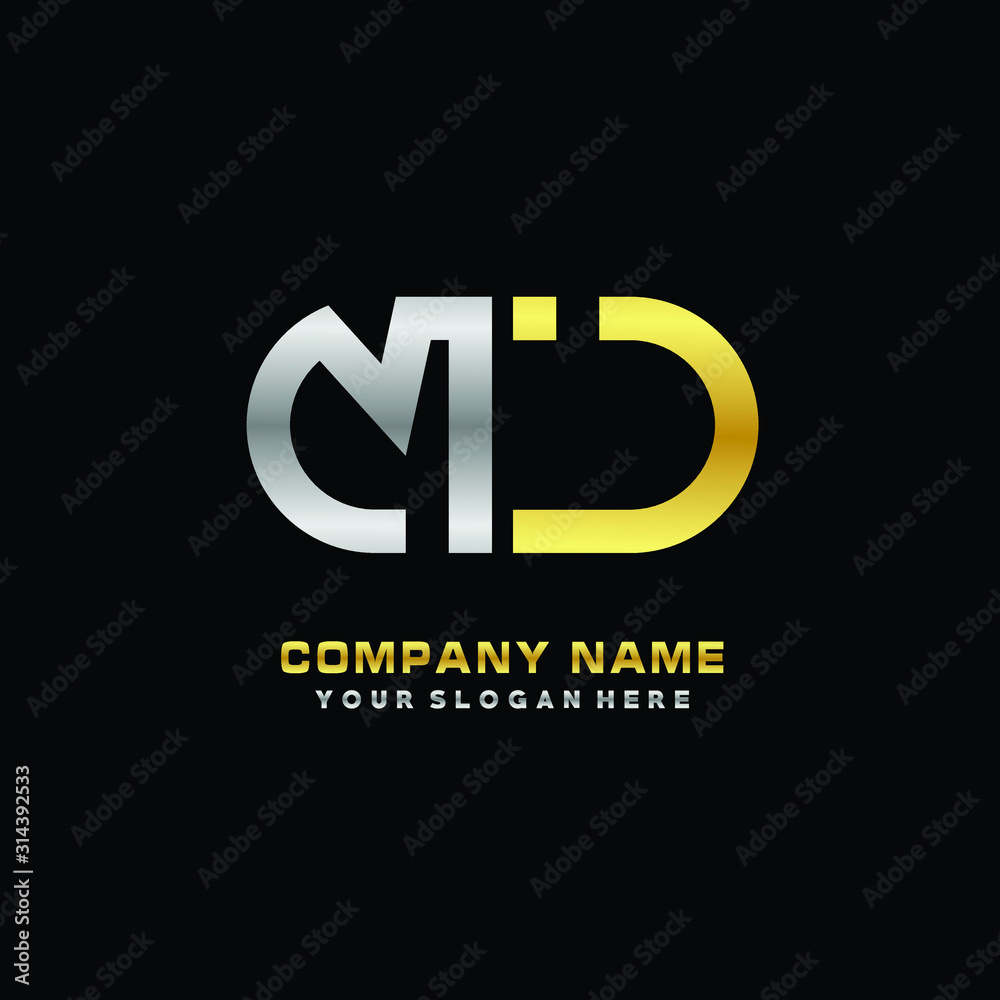 MJ initial letters looping linked oval elegant logo silver, gold MJ initial letters looping linked oval elegant logo silver, gold