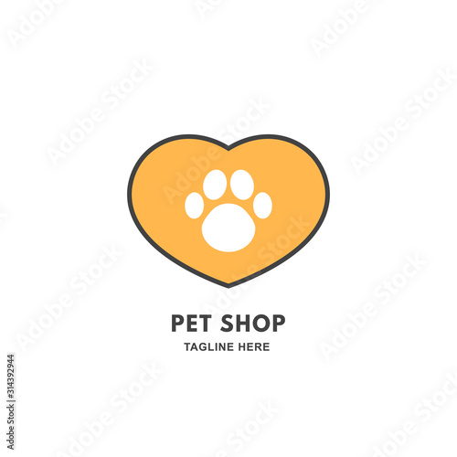 Pet Shop Vector Logo, veterinary clinics, animal feed and homeless animals shelters.