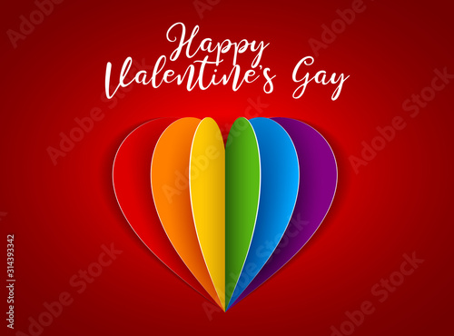 Happy Valentine's Day gay LGBT greeting card template