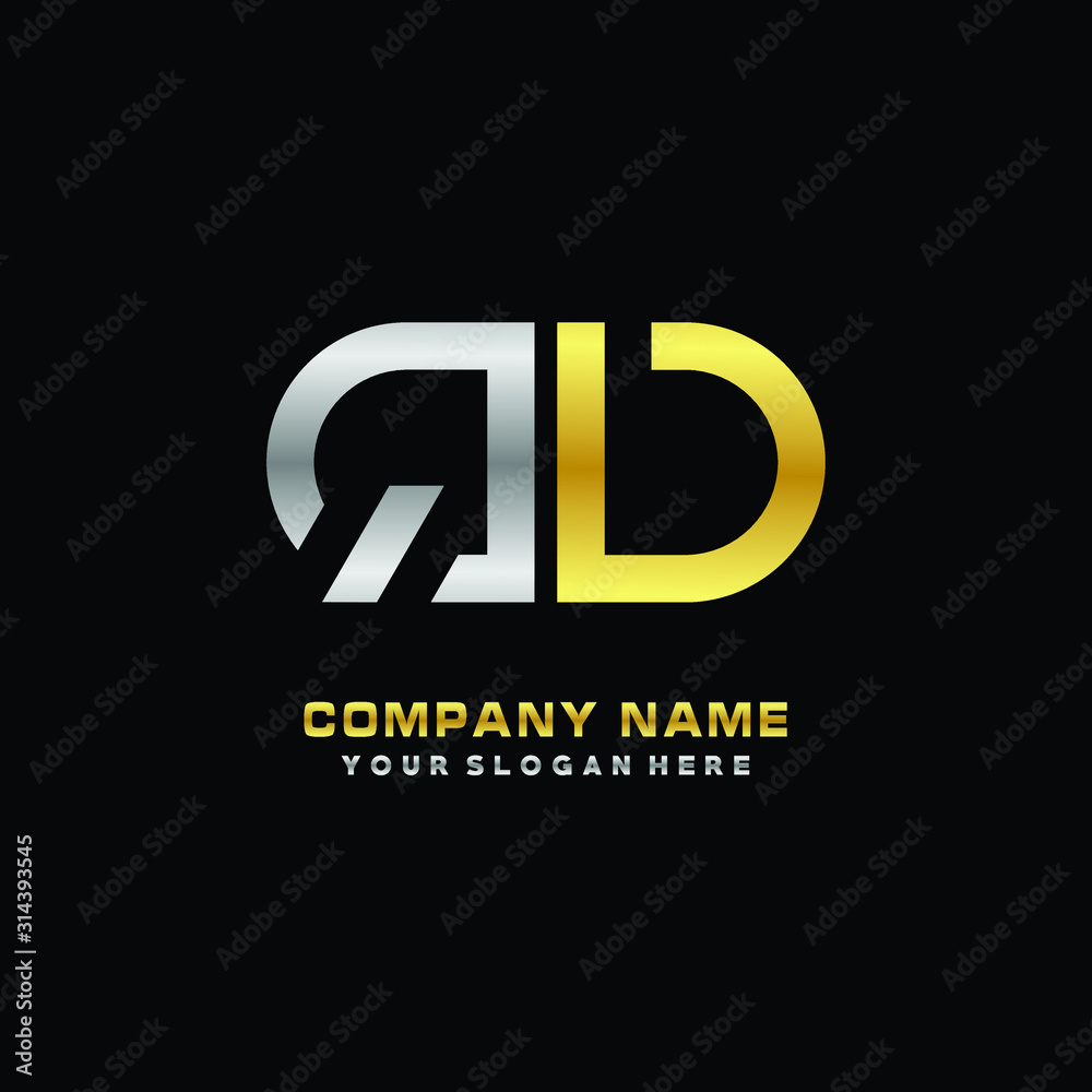 QV initial letters looping linked oval elegant logo silver, gold QV initial letters looping linked oval elegant logo silver, gold
