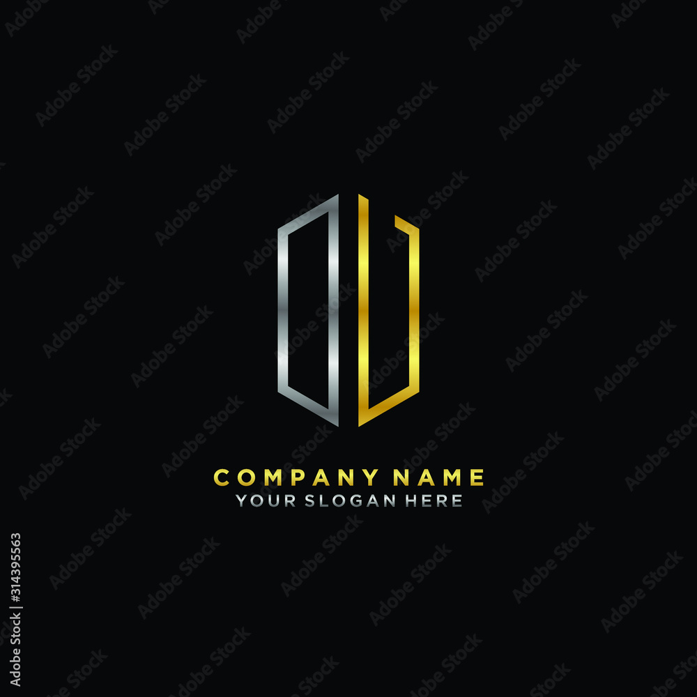 letter DV Minimalist style of gold and silver. luxury minimalist logo for business letter DV Minimalist style of gold and silver. luxury minimalist logo for business