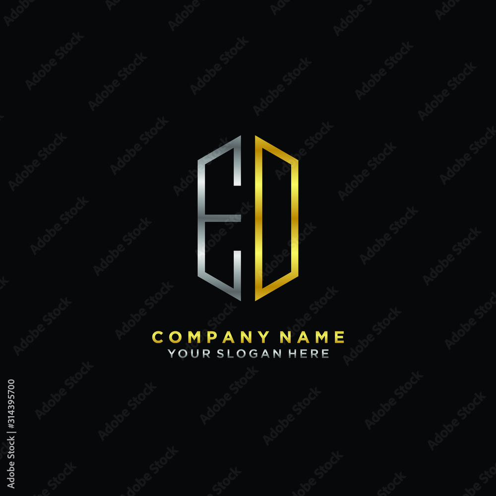 letter EO Minimalist style of gold and silver. luxury minimalist logo for business letter EO Minimalist style of gold and silver. luxury minimalist logo for business