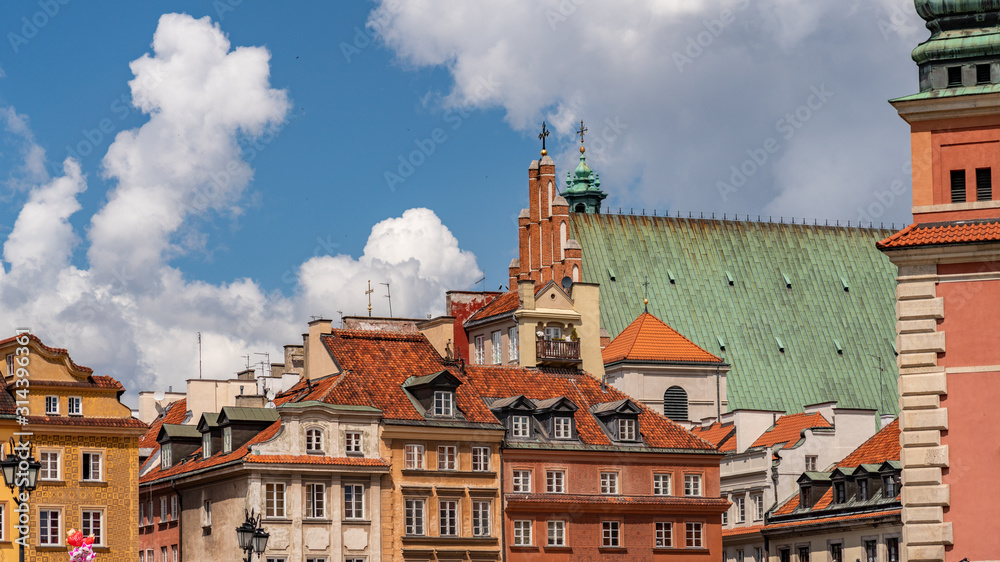 Roofs of old town in Warsawa