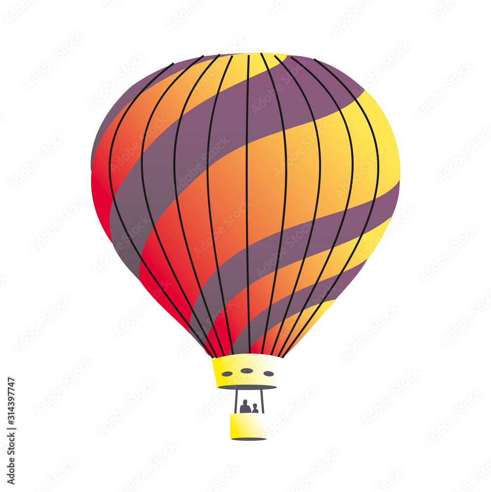 Naklejka premium Colorful hot air balloon isolated on white background