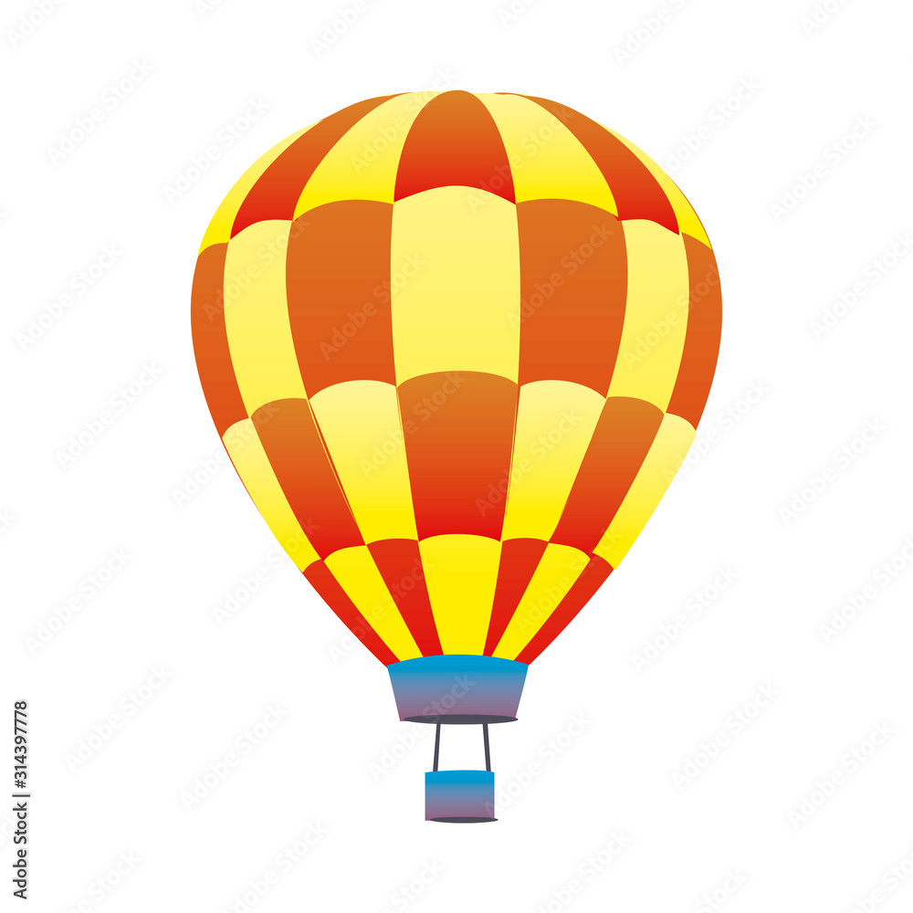 Fototapeta premium Colorful hot air balloon isolated on white background