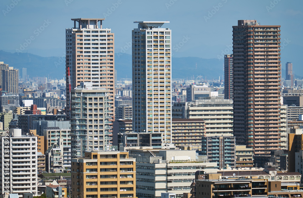 Skyscrapper center of Tennoji district. Osaka. Japan