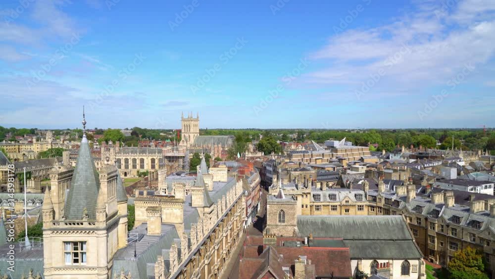 High angle view of Cambridge City, UK High angle view of Cambridge City, UK