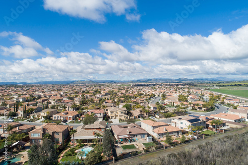 Aerial View of Populated Neigborhood Of Houses