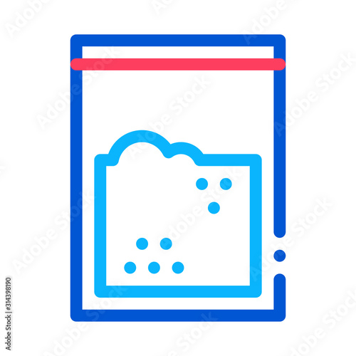 Cocaine Drug Bag Icon Vector. Outline Cocaine Drug Bag Sign. Isolated Contour Symbol Illustration