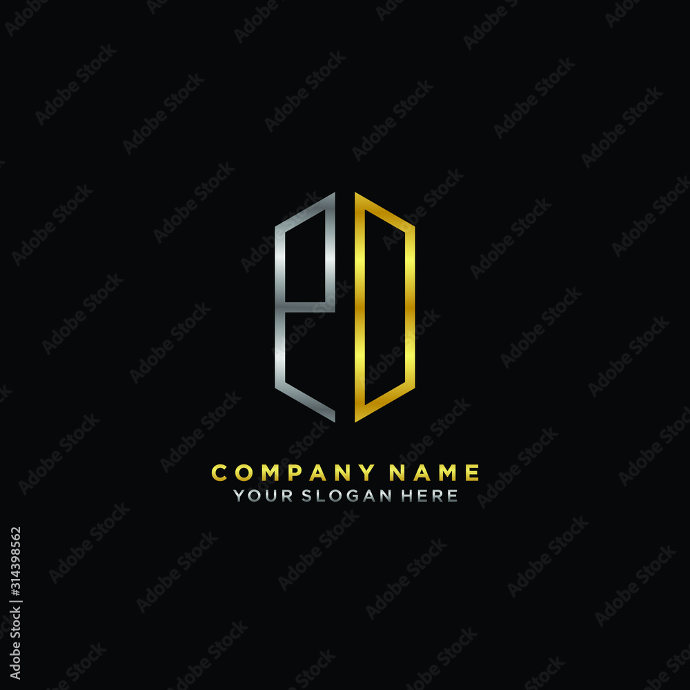 letter PD Minimalist style of gold and silver. luxury minimalist logo for business letter PD Minimalist style of gold and silver. luxury minimalist logo for business