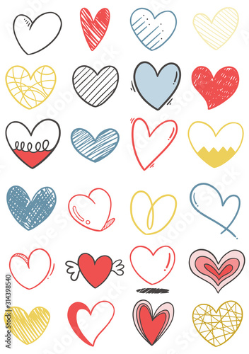 0009 hand drawn scribble hearts