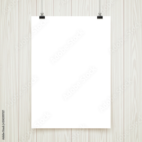 白の無地のボードに、白い木目背景