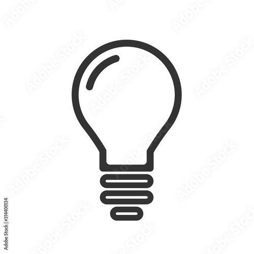 The light bulb icon vector, full of ideas and creative thinking, analytical thinking for processing. Outline symbol illustration.