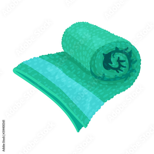 Rolled Terry Towel Isolated on White Background Vector Item