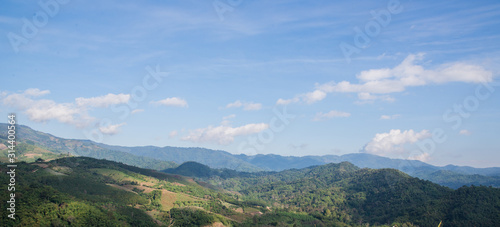 view of mountains with blue sky