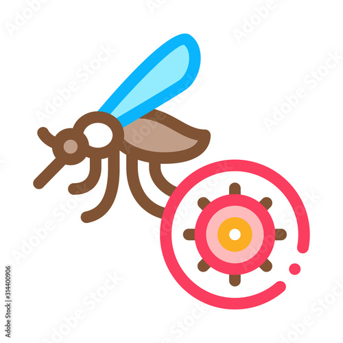 Malaria Mosquito Icon Vector. Outline Malaria Mosquito Sign. Isolated Contour Symbol Illustration