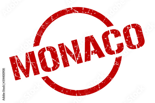 Monaco stamp. Monaco grunge round isolated sign