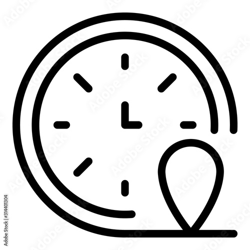 Franchise clock time icon. Outline franchise clock time vector icon for web design isolated on white background