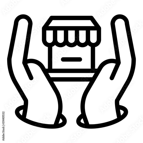 Keep franchise shop icon. Outline keep franchise shop vector icon for web design isolated on white background