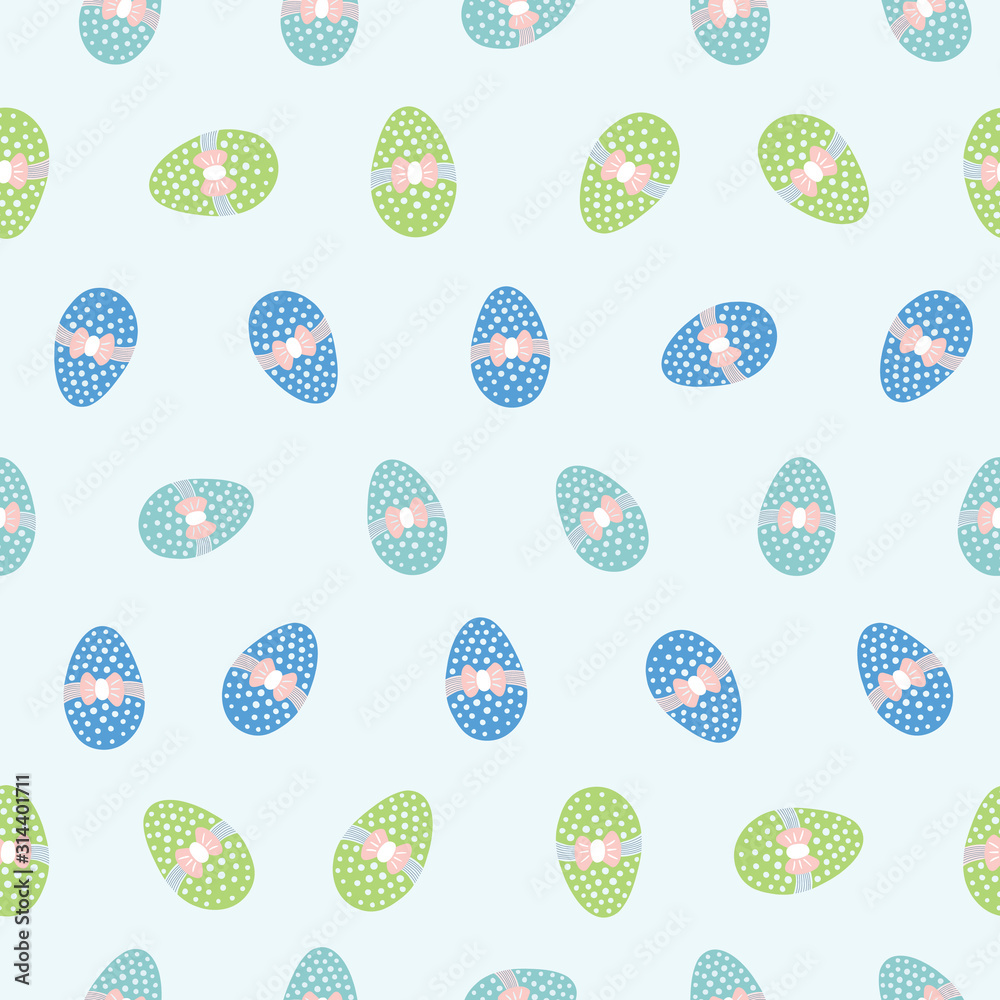 Easter egg pattern. Vector seamless repeat design background.