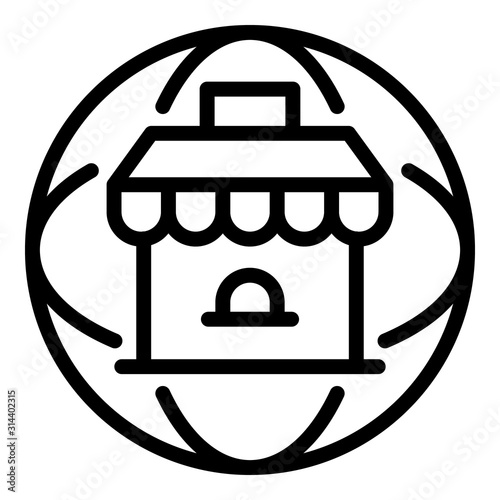 Global franchise icon. Outline global franchise vector icon for web design isolated on white background