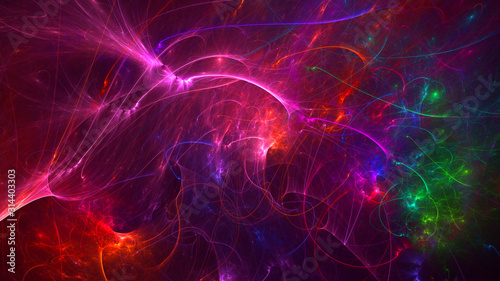 Fractal 3D rendering abstract and shiny background