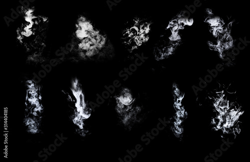 Dry ice smoke Floating in the air, black background