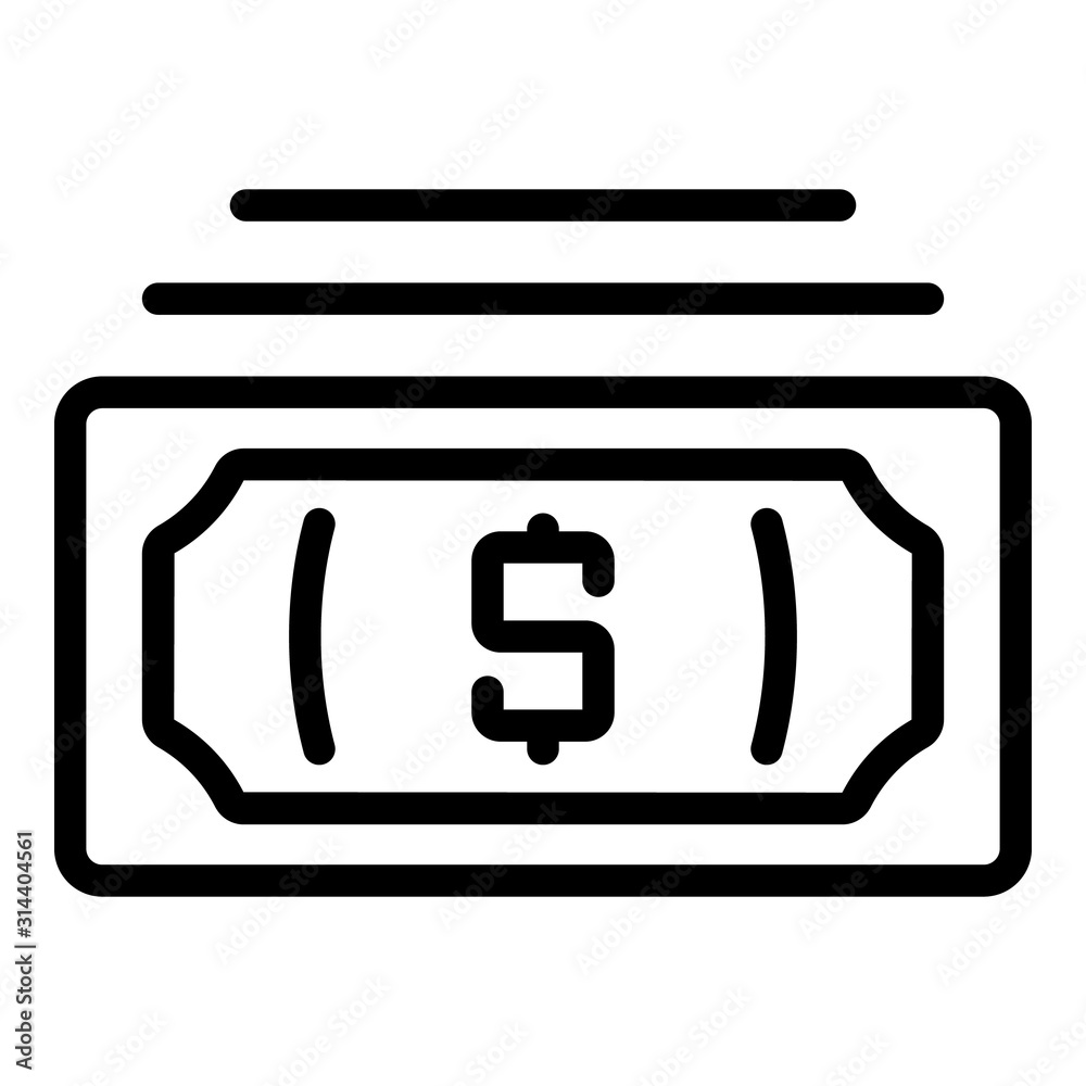 Money cash icon. Outline money cash vector icon for web design isolated on white background Money cash icon. Outline money cash vector icon for web design isolated on white background