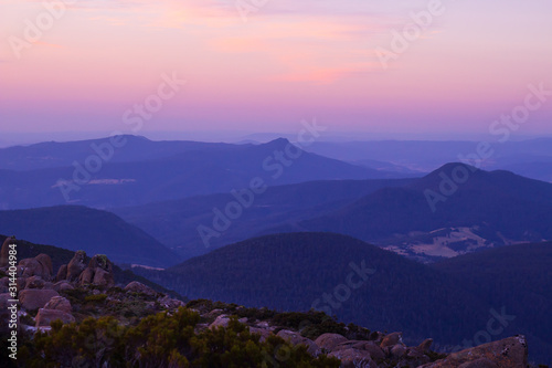 sunset in mountains