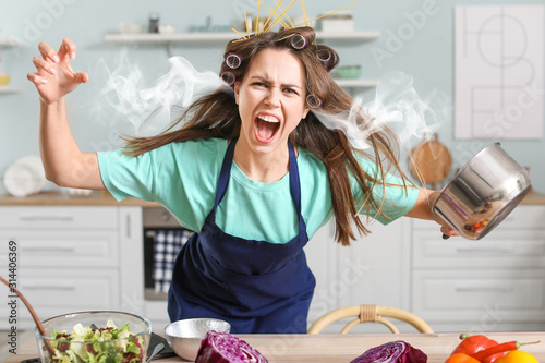 Aggressive young housewife ...