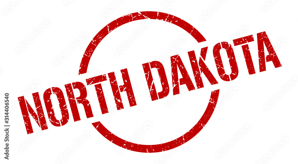 North Dakota stamp. North Dakota grunge round isolated sign North Dakota stamp. North Dakota grunge round isolated sign