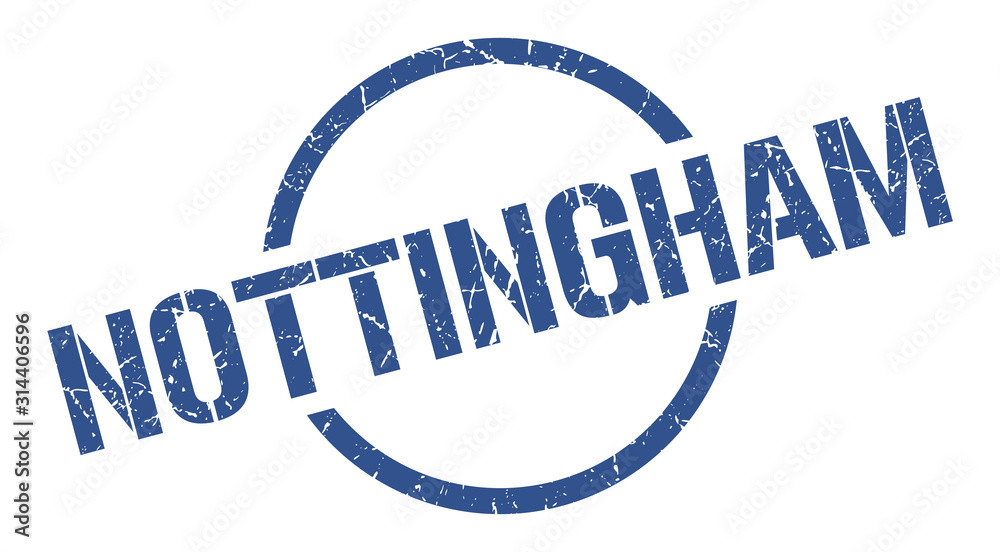 Nottingham stamp. Nottingham grunge round isolated sign Nottingham stamp. Nottingham grunge round isolated sign