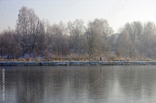 Zima nad zalewem w Kielcach