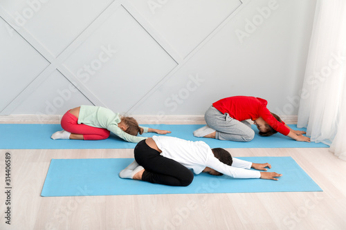 Little children practicing ...
