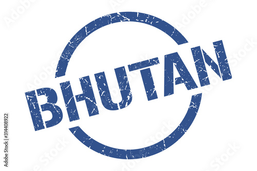 Bhutan stamp. Bhutan grunge round isolated sign
