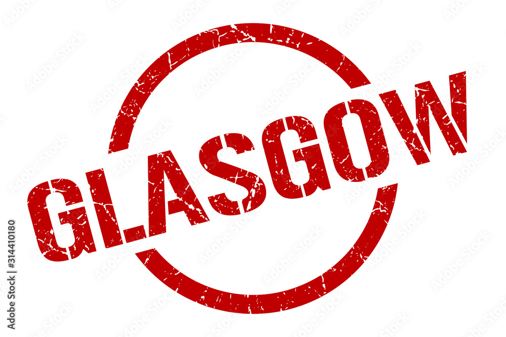 Glasgow stamp. Glasgow grunge round isolated sign Glasgow stamp. Glasgow grunge round isolated sign
