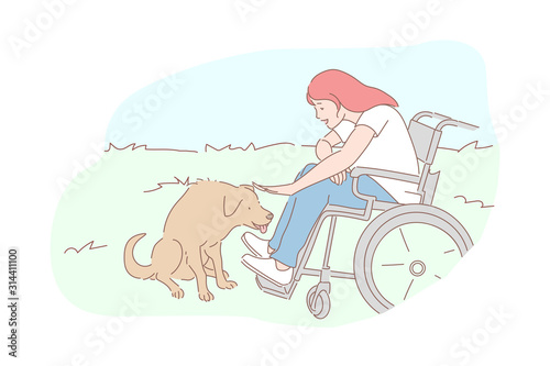 Kindness, homeless animals care, sympathy concept