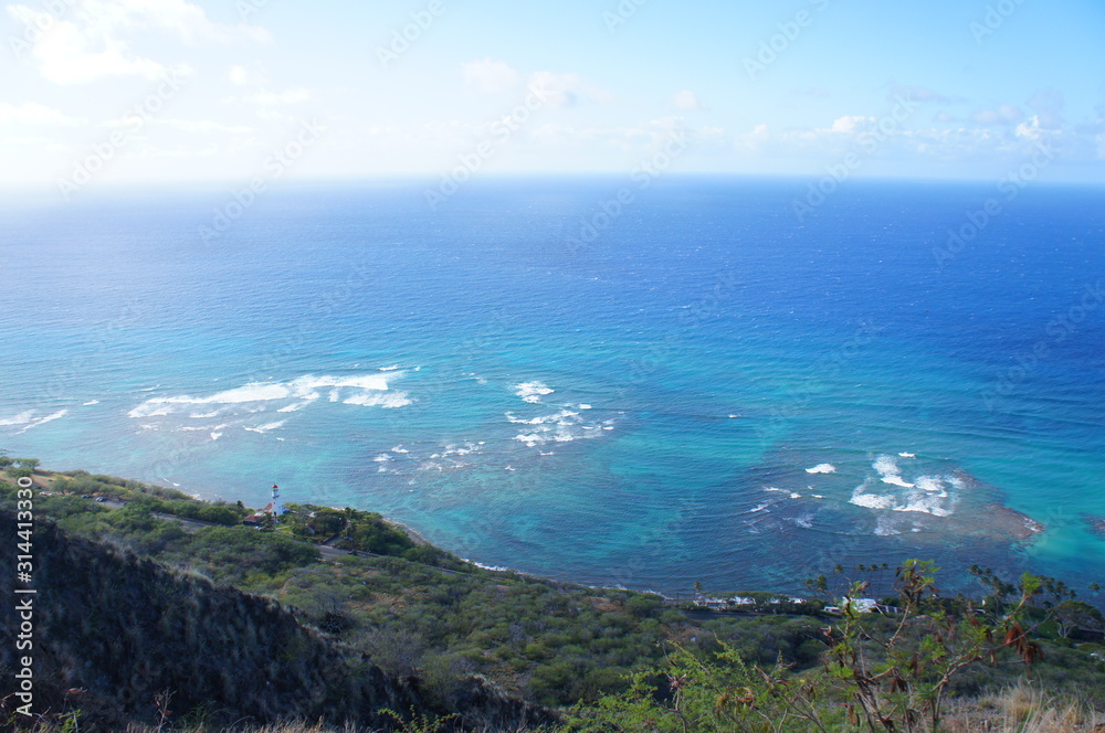 the landscape from diamond head in hawaii the landscape from diamond head in hawaii