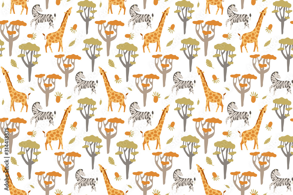 Seamless pattern with cars concept in the white backdrop.